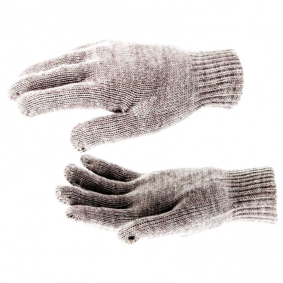 Перчатки трикотажные, акрил, двойные, коричневый, двойная манжета Россия Сибртех Садовые перчатки фото, изображение