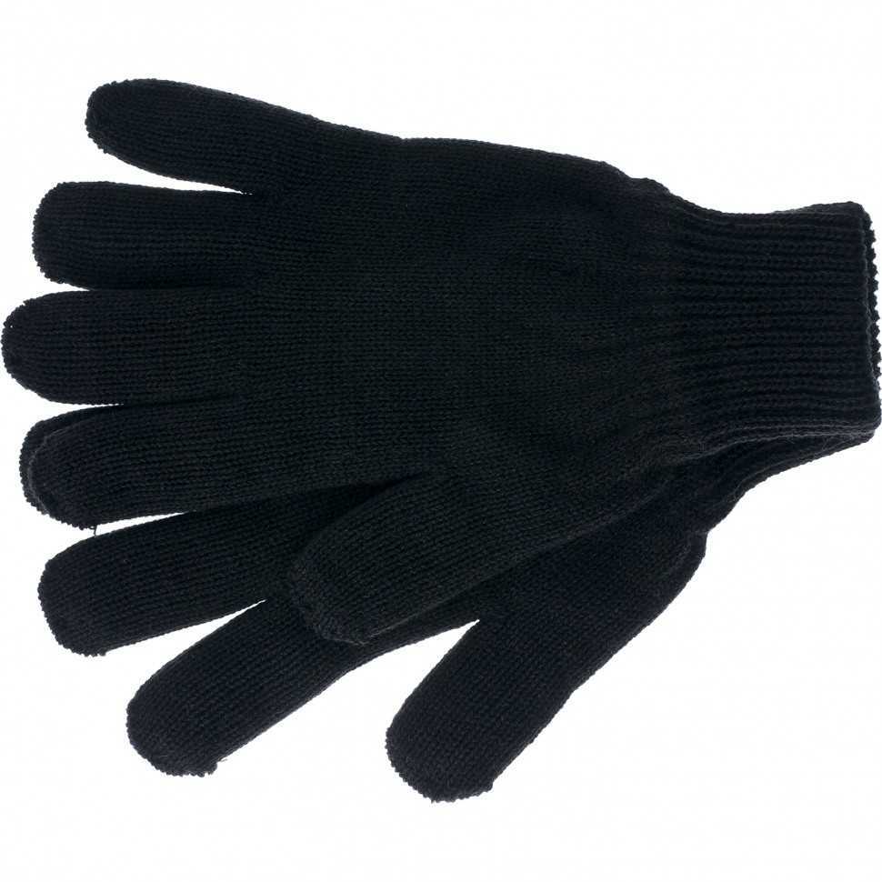 Перчатки трикотажные, акрил, двойные, черный, двойная манжета Россия Сибртех Садовые перчатки фото, изображение