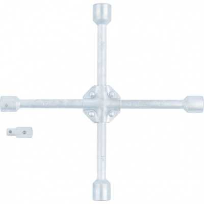 Ключ-крест баллонный, 17 х 19 х 21 х 22 мм, под квадрат 1/2, усиленный, с переходником на 1/2 Stels Ключи баллонные фото, изображение