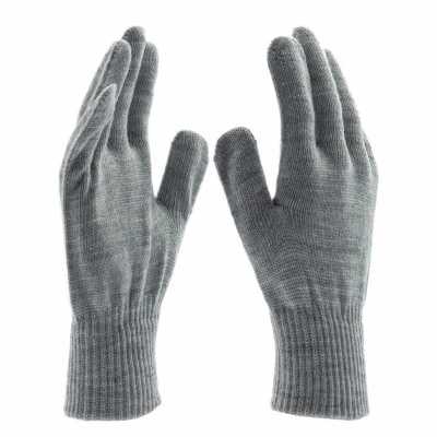 Перчатки трикотажные, акрил, серая туча, двойная манжета Россия Сибртех Садовые перчатки фото, изображение